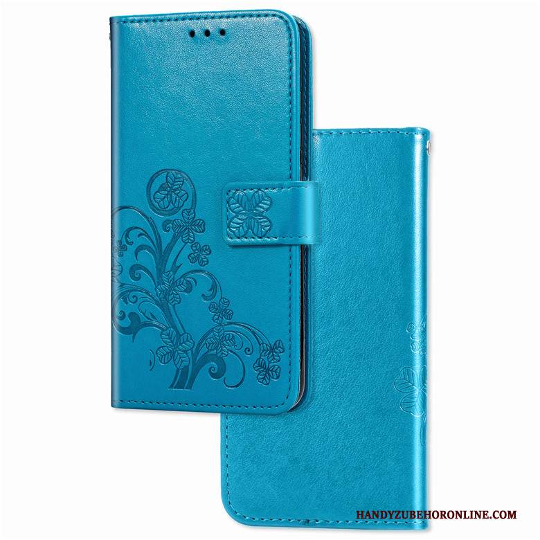 Custodia Huawei Y5 2019 Protezione Blu Morbido, Cover Huawei Y5 2019 Pelle Telefono Anti-caduta