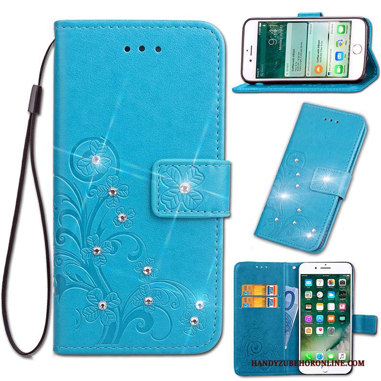 Custodia Huawei Y5 2019 Protezione Blu Morbido, Cover Huawei Y5 2019 Pelle Telefono Anti-caduta