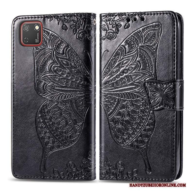 Custodia Huawei Y5p Folio Fioritelefono, Cover Huawei Y5p Pelle Porpora Ornamenti Appesi