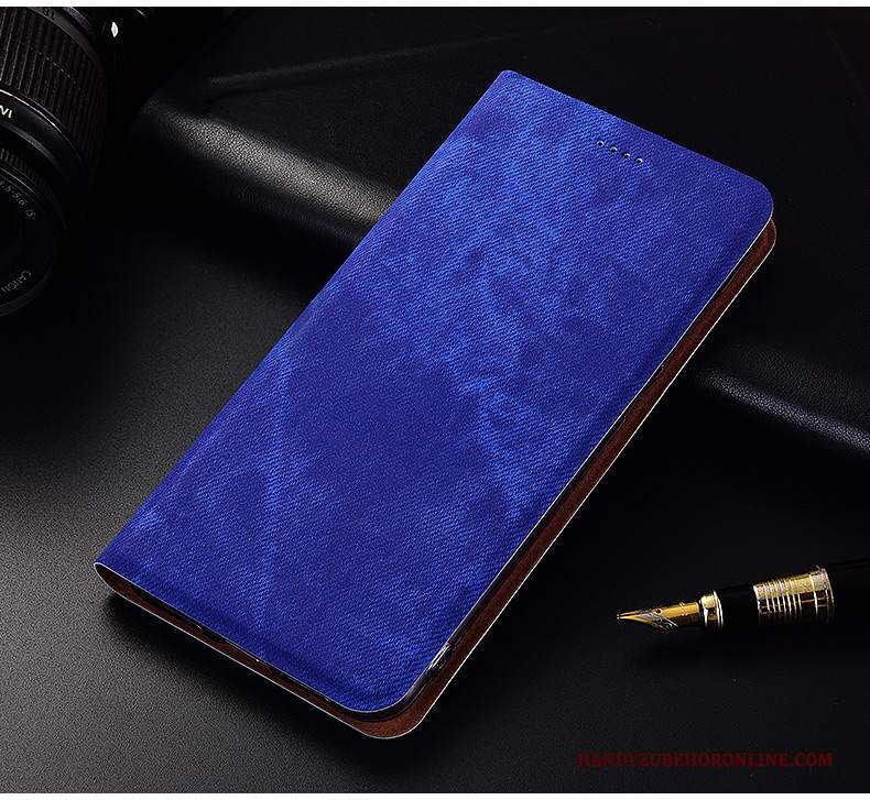 Custodia Huawei Y6 2018 Silicone Morbido Anti-caduta, Cover Huawei Y6 2018 Pelle Denim Nuovo