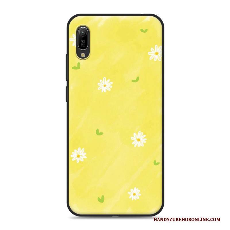 Custodia Huawei Y6 2019 Cartone Animato Bianco Morbido, Cover Huawei Y6 2019 Silicone Telefono