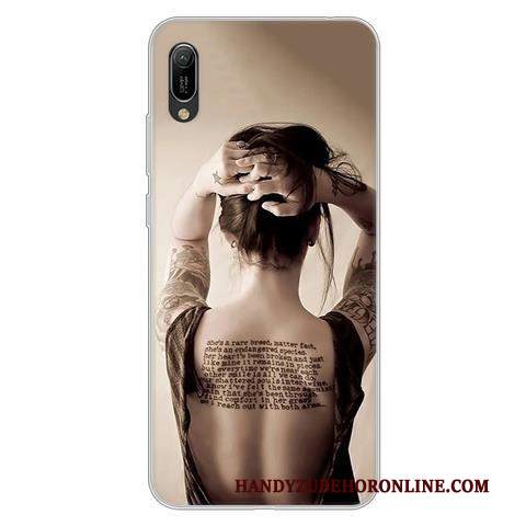 Custodia Huawei Y6 2019 Cartone Animato Morbido Di Personalità, Cover Huawei Y6 2019 Protezione Nero Anti-caduta