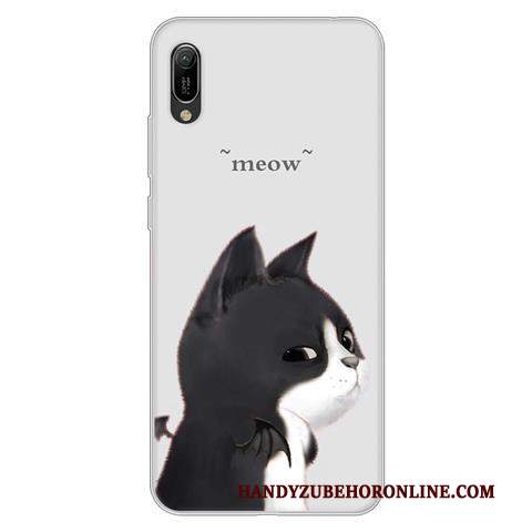 Custodia Huawei Y6 2019 Cartone Animato Morbido Di Personalità, Cover Huawei Y6 2019 Protezione Nero Anti-caduta