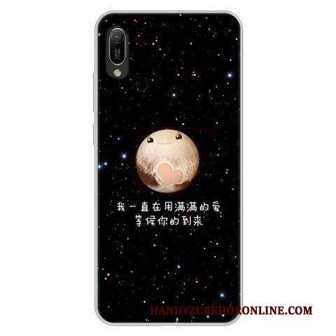 Custodia Huawei Y6 2019 Cartone Animato Morbido Di Personalità, Cover Huawei Y6 2019 Protezione Nero Anti-caduta