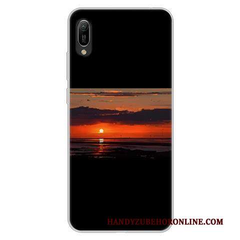 Custodia Huawei Y6 2019 Cartone Animato Morbido Di Personalità, Cover Huawei Y6 2019 Protezione Nero Anti-caduta