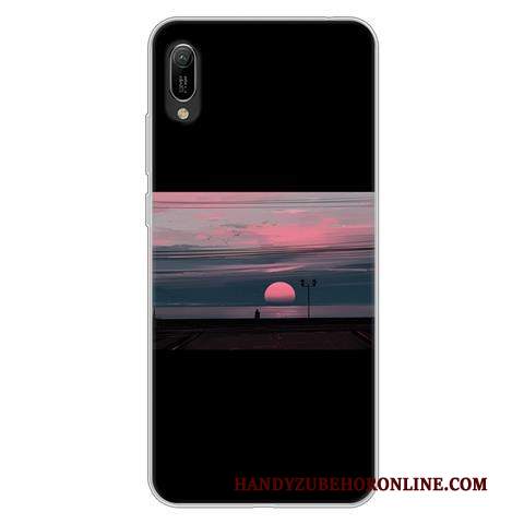 Custodia Huawei Y6 2019 Cartone Animato Morbido Di Personalità, Cover Huawei Y6 2019 Protezione Nero Anti-caduta