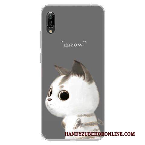 Custodia Huawei Y6 2019 Cartone Animato Morbido Di Personalità, Cover Huawei Y6 2019 Protezione Nero Anti-caduta