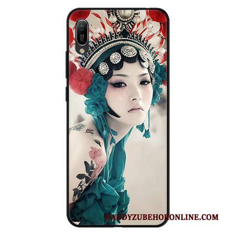 Custodia Huawei Y6 2019 Cartone Animato Morbido Garza, Cover Huawei Y6 2019 Protezione Pizzo Macchiati