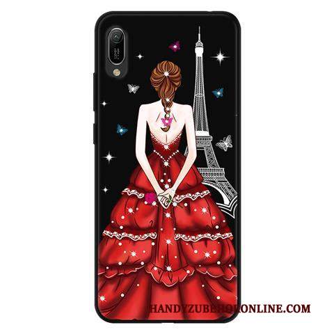 Custodia Huawei Y6 2019 Cartone Animato Morbido Garza, Cover Huawei Y6 2019 Protezione Pizzo Macchiati