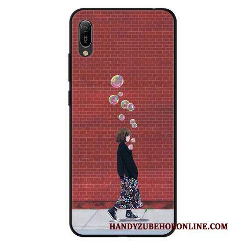 Custodia Huawei Y6 2019 Cartone Animato Morbido Garza, Cover Huawei Y6 2019 Protezione Pizzo Macchiati