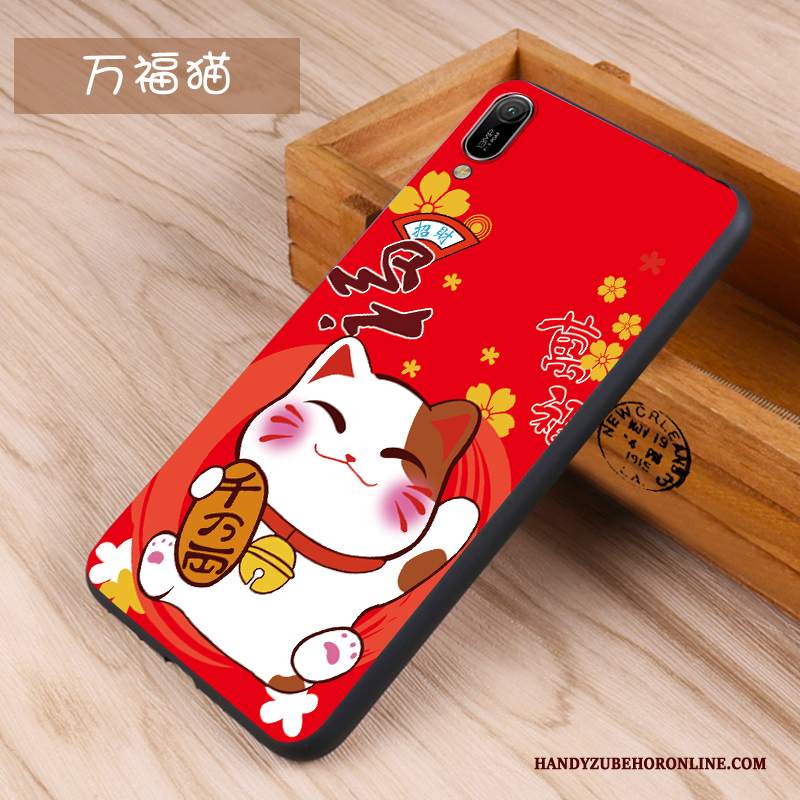 Custodia Huawei Y6 2019 Creativo Morbido Macchiati, Cover Huawei Y6 2019 Protezione Net Red Anti-caduta