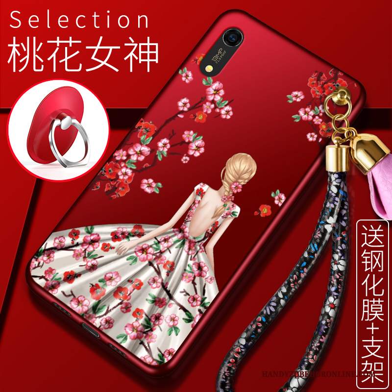 Custodia Huawei Y6 2019 Creativo Rossotelefono, Cover Huawei Y6 2019 Silicone Tutto Incluso Anti-caduta