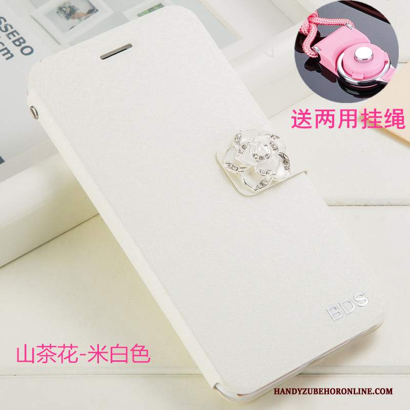 Custodia Huawei Y6 2019 Protezione Anti-caduta Bianco, Cover Huawei Y6 2019 Strass Ornamenti Appesitelefono