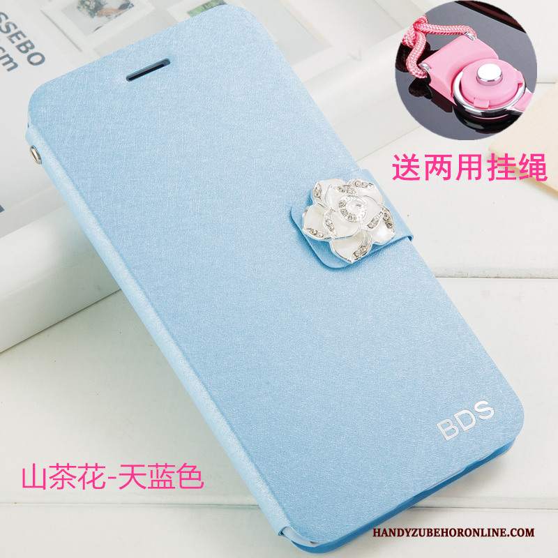 Custodia Huawei Y6 2019 Protezione Anti-caduta Bianco, Cover Huawei Y6 2019 Strass Ornamenti Appesitelefono