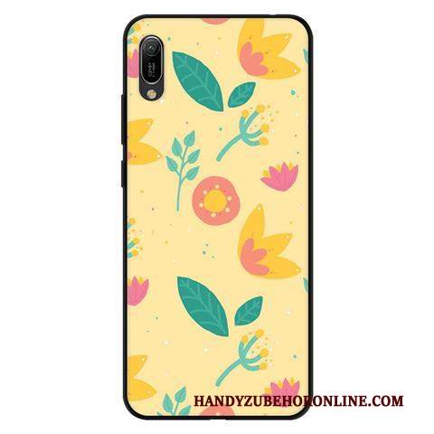 Custodia Huawei Y6 2019 Protezione Anti-caduta Nero, Cover Huawei Y6 2019 Rosa Morbido