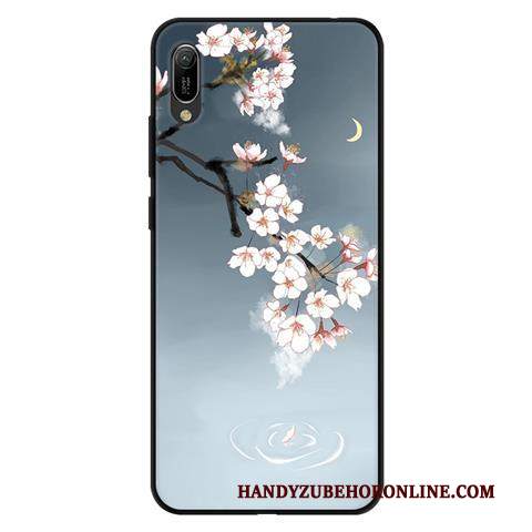 Custodia Huawei Y6 2019 Protezione Anti-caduta Nero, Cover Huawei Y6 2019 Rosa Morbido