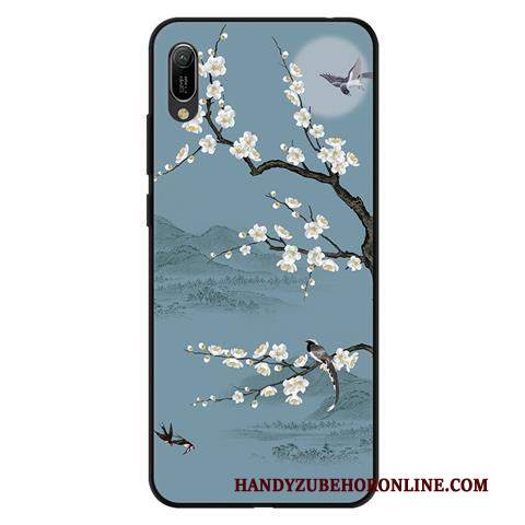 Custodia Huawei Y6 2019 Protezione Anti-caduta Nero, Cover Huawei Y6 2019 Rosa Morbido