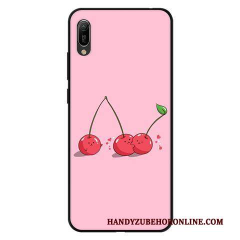 Custodia Huawei Y6 2019 Protezione Anti-caduta Nero, Cover Huawei Y6 2019 Rosa Morbido