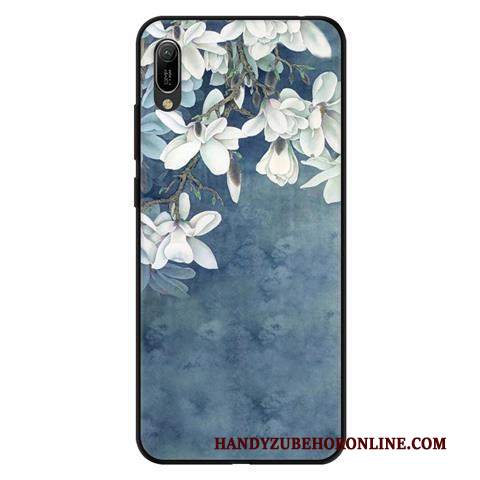 Custodia Huawei Y6 2019 Protezione Anti-caduta Nero, Cover Huawei Y6 2019 Rosa Morbido