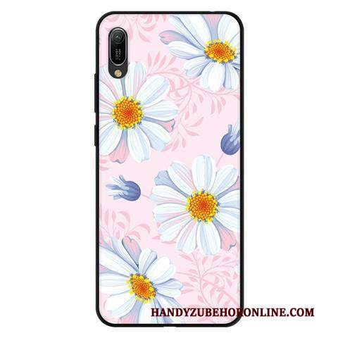 Custodia Huawei Y6 2019 Protezione Anti-caduta Nero, Cover Huawei Y6 2019 Rosa Morbido