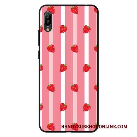 Custodia Huawei Y6 2019 Protezione Anti-caduta Nero, Cover Huawei Y6 2019 Rosa Morbido