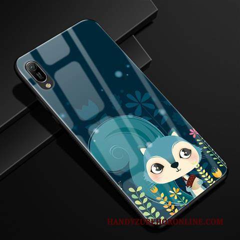 Custodia Huawei Y6 2019 Protezione Vetrotelefono, Cover Huawei Y6 2019 Cartone Animato Rosso Anti-caduta