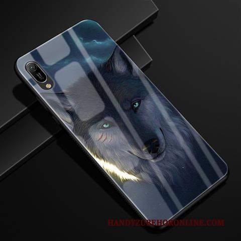 Custodia Huawei Y6 2019 Protezione Vetrotelefono, Cover Huawei Y6 2019 Cartone Animato Rosso Anti-caduta