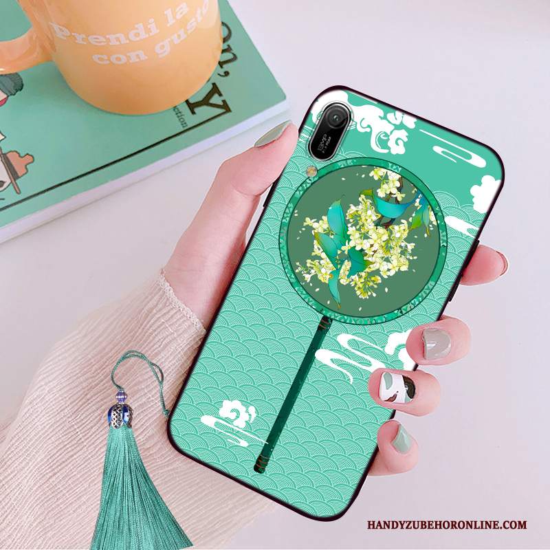 Custodia Huawei Y6 2019 Silicone Macchiati Di Personalità, Cover Huawei Y6 2019 Creativo Morbido Stile Cinese