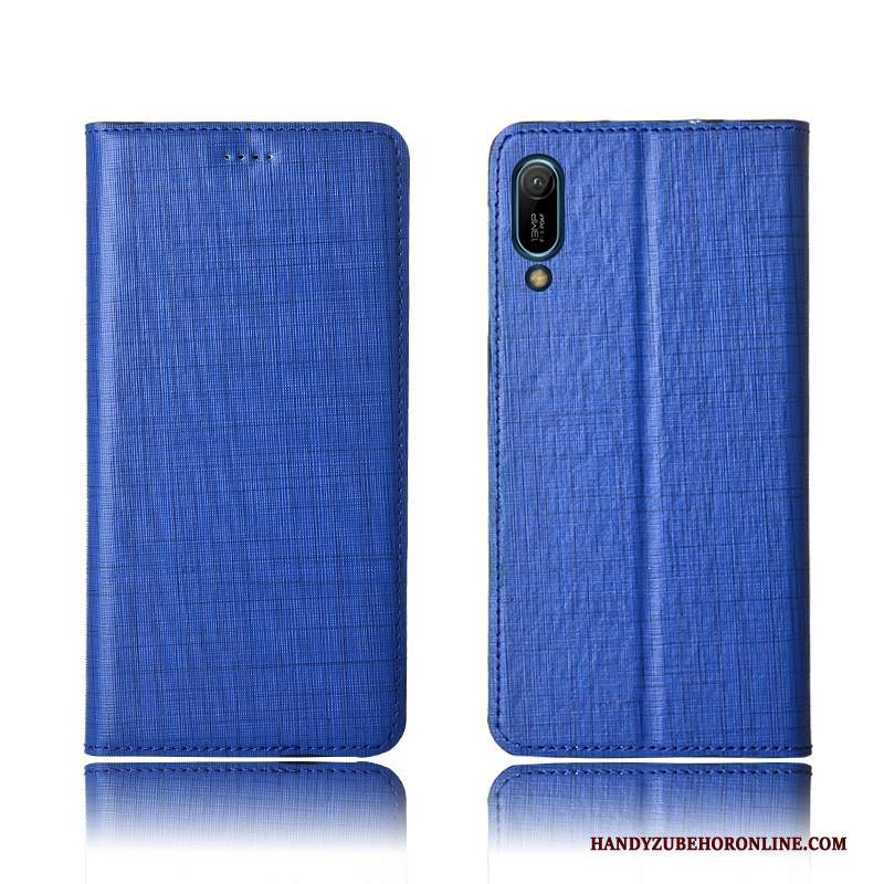 Custodia Huawei Y6 2019 Silicone Nuovo Anti-caduta, Cover Huawei Y6 2019 Folio Blu Morbido