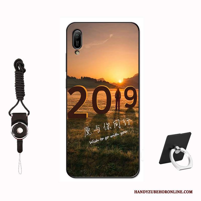 Custodia Huawei Y6 2019 Silicone Tempra Modello, Cover Huawei Y6 2019 Protezione Telefono Morbido