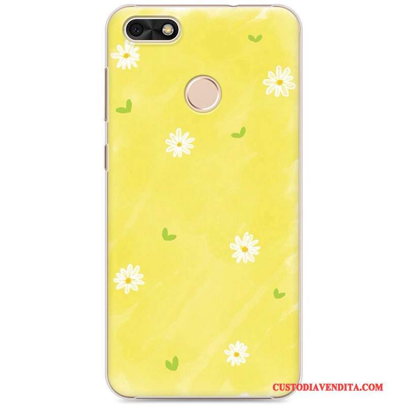 Custodia Huawei Y6 Pro 2017 Colore Giallo Difficile, Cover Huawei Y6 Pro 2017 Vintage Telefono