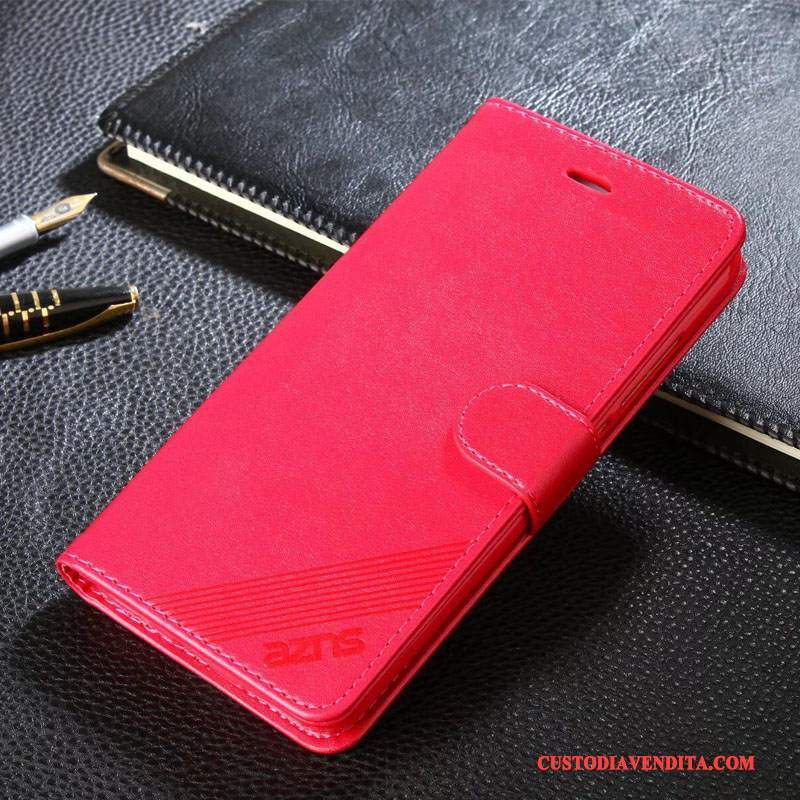 Custodia Huawei Y6 Pro 2017 Folio Tutto Incluso Rosso, Cover Huawei Y6 Pro 2017 Protezione Telefono