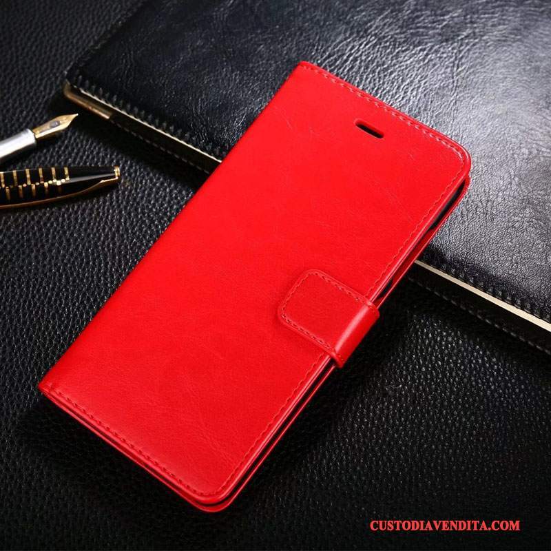 Custodia Huawei Y6 Pro 2017 Folio Tutto Incluso Rosso, Cover Huawei Y6 Pro 2017 Protezione Telefono