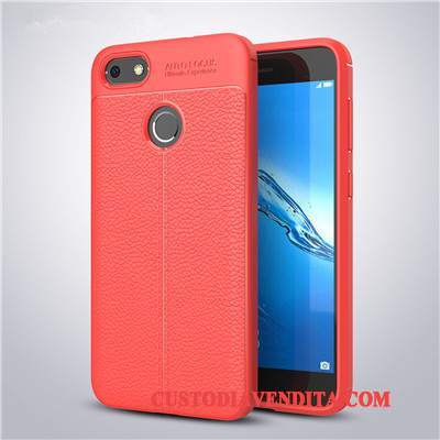 Custodia Huawei Y6 Pro 2017 Pelle Modellotelefono, Cover Huawei Y6 Pro 2017 Protezione Morbido Rosso