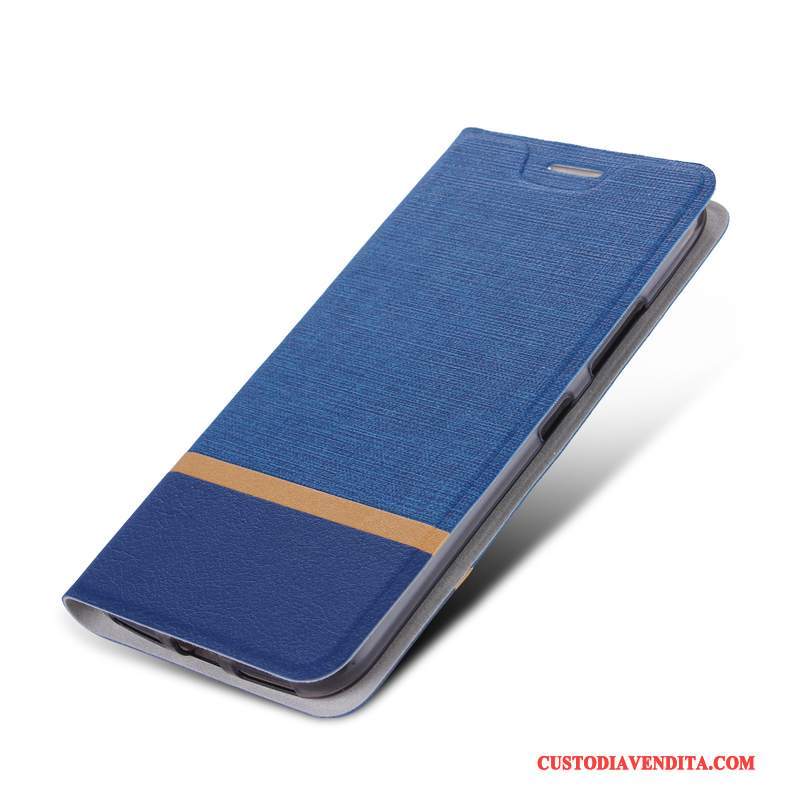 Custodia Huawei Y6 Pro 2017 Pelle Telefono Blu Scuro, Cover Huawei Y6 Pro 2017 Protezione