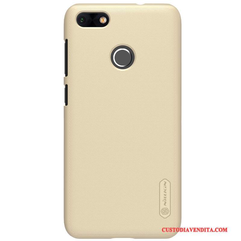 Custodia Huawei Y6 Pro 2017 Protezione Bianco Difficile, Cover Huawei Y6 Pro 2017 Macchiati Oro