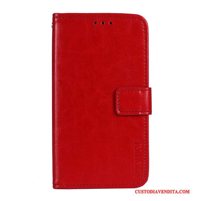 Custodia Huawei Y6 Pro 2017 Protezione Rosso, Cover Huawei Y6 Pro 2017 Pelle