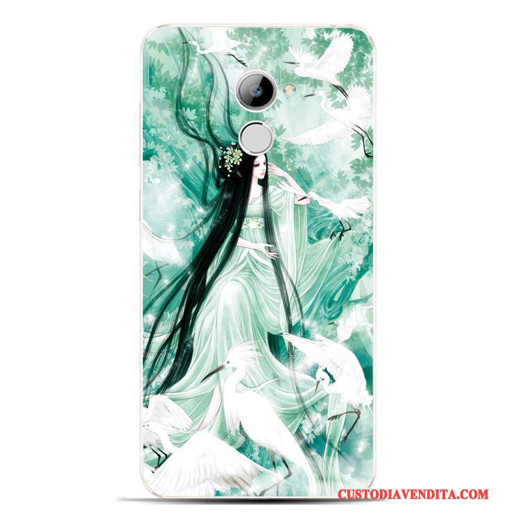 Custodia Huawei Y6 Pro 2017 Silicone Bellotelefono, Cover Huawei Y6 Pro 2017 Protezione Anti-caduta Verde