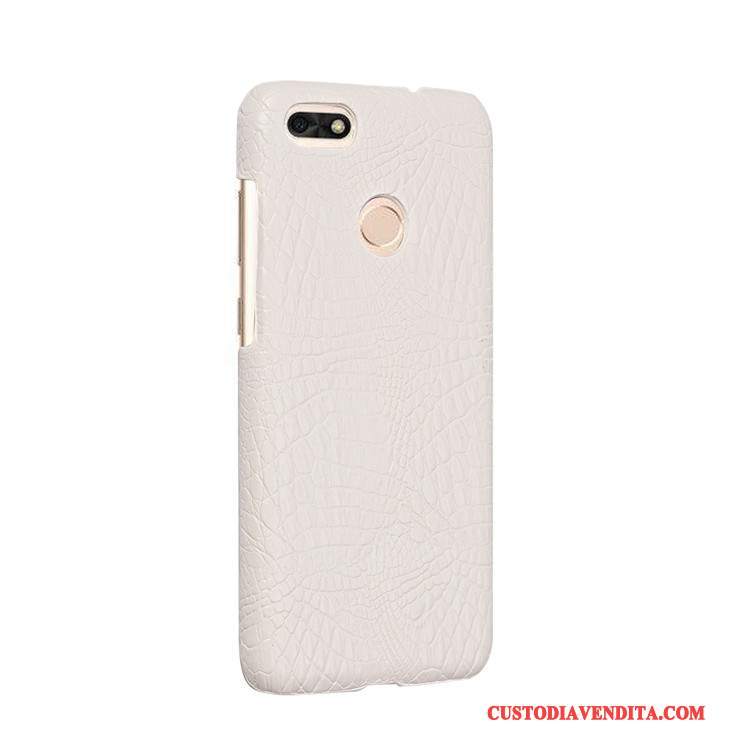 Custodia Huawei Y6 Pro 2017 Vintage Modello Coccodrillo Arancione, Cover Huawei Y6 Pro 2017 Protezione Difficiletelefono