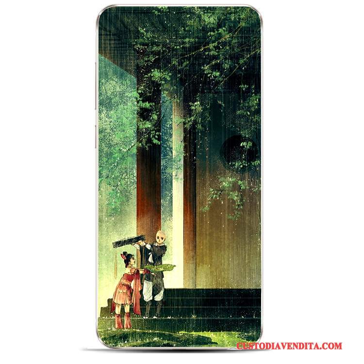 Custodia Huawei Y6 Pro 2017 Vintage Verde Bello, Cover Huawei Y6 Pro 2017 Protezione Telefono Scenario