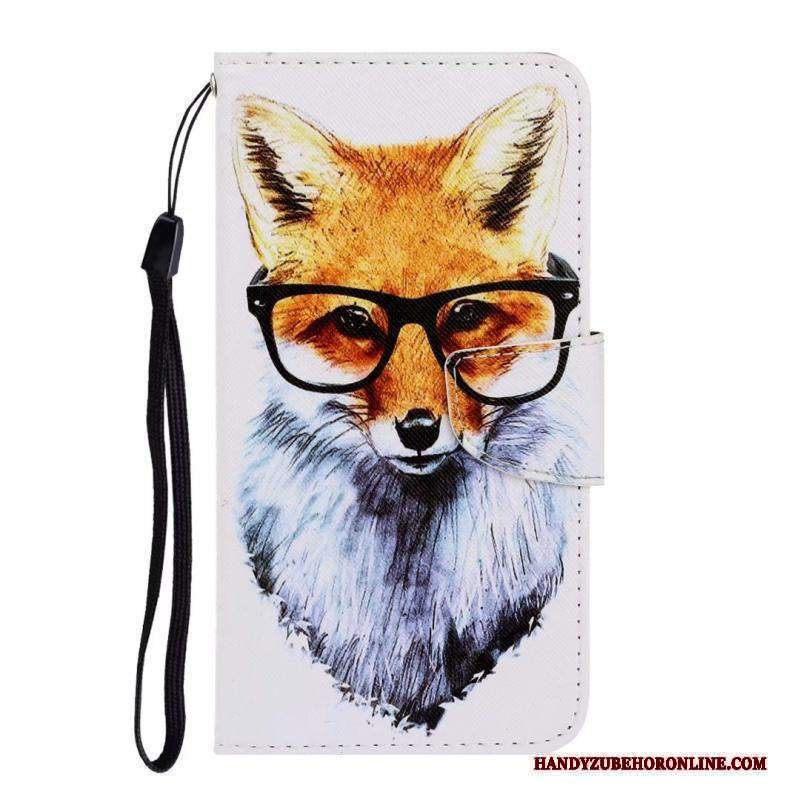 Custodia Huawei Y6s Cartone Animato Blu Gattino, Cover Huawei Y6s Folio Telefono Carta