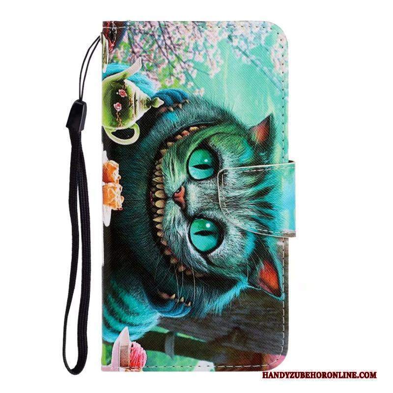 Custodia Huawei Y6s Cartone Animato Blu Gattino, Cover Huawei Y6s Folio Telefono Carta