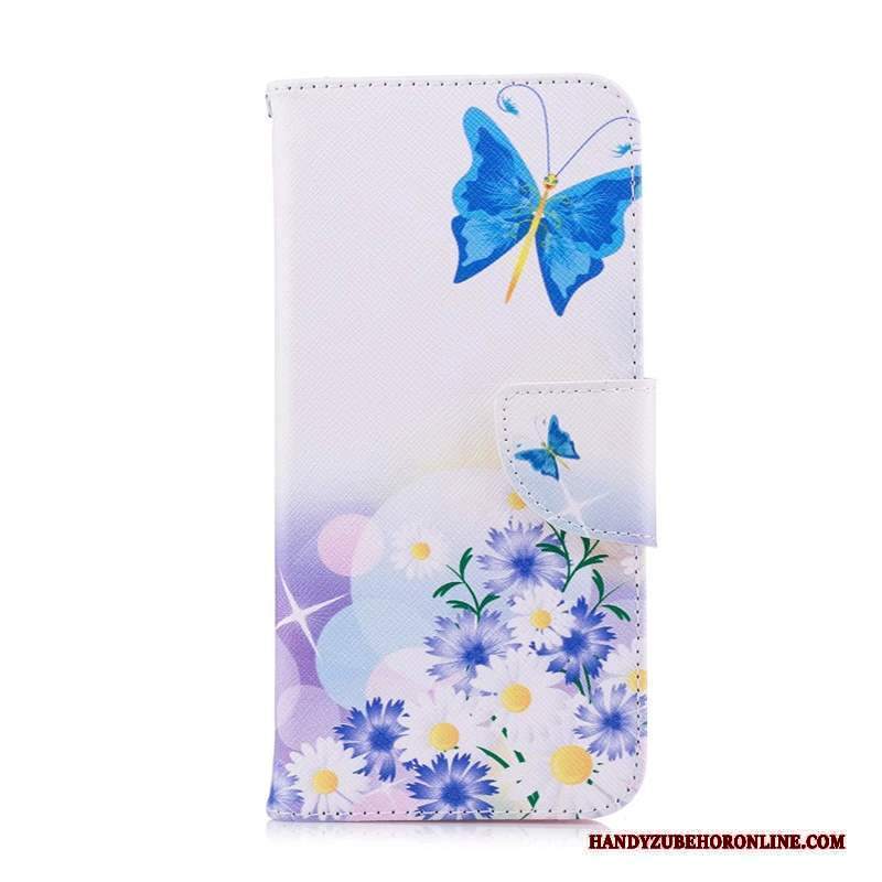 Custodia Huawei Y6s Pelle Telefono Bianco, Cover Huawei Y6s Colore Farfalla