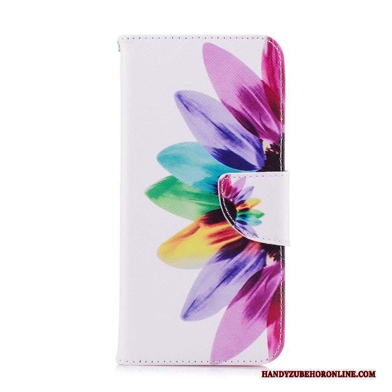 Custodia Huawei Y6s Pelle Telefono Bianco, Cover Huawei Y6s Colore Farfalla