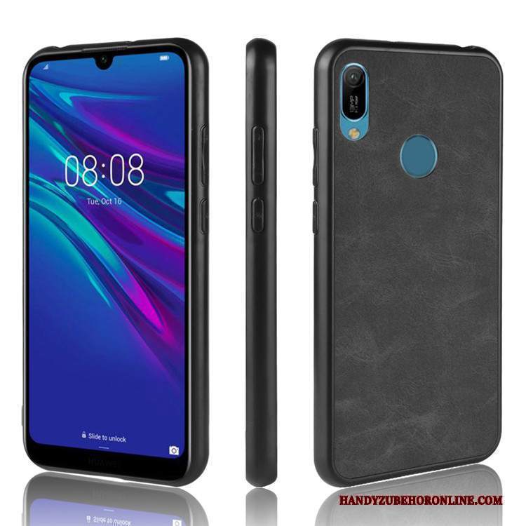 Custodia Huawei Y6s Pelle Telefono Difficile, Cover Huawei Y6s Protezione Nero Tutto Incluso