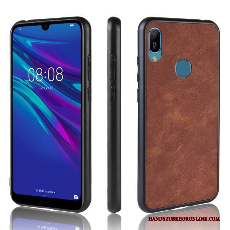 Custodia Huawei Y6s Pelle Telefono Difficile, Cover Huawei Y6s Protezione Nero Tutto Incluso