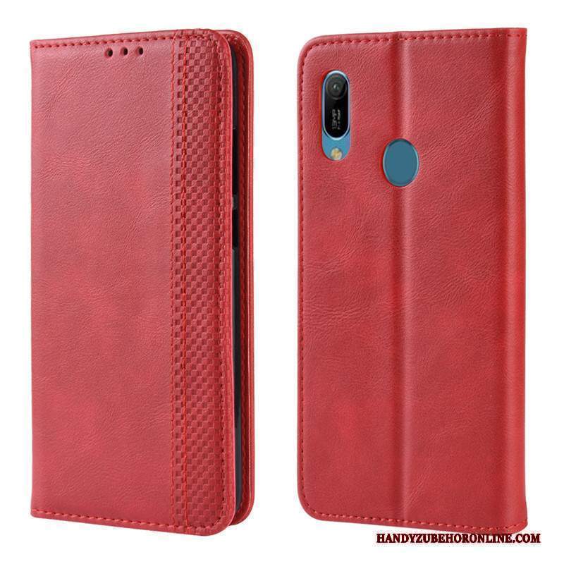 Custodia Huawei Y6s Pelle Telefono Magnete Vicino, Cover Huawei Y6s Protezione Nero Anti-caduta