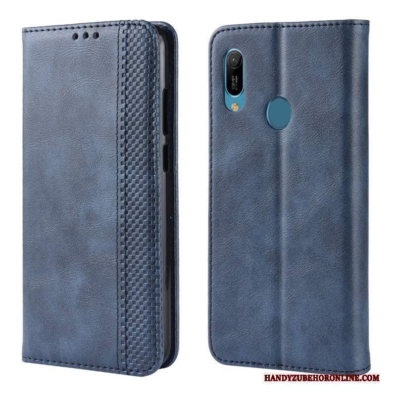 Custodia Huawei Y6s Pelle Telefono Magnete Vicino, Cover Huawei Y6s Protezione Nero Anti-caduta