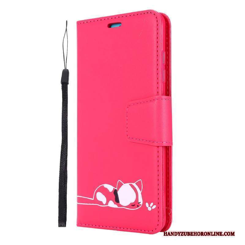 Custodia Huawei Y6s Portafoglio Telefono Rosso, Cover Huawei Y6s Folio Piegare