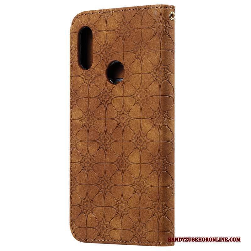 Custodia Huawei Y6s Protezione Felice Fiori, Cover Huawei Y6s Pelle Verde Ornamenti Appesi